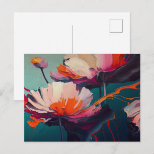 Essenz des Gartens III – Leuchtende Blumenbewegung Postkarte