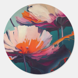 Essenz des Gartens III – Leuchtende florale Bewegu Runder Aufkleber