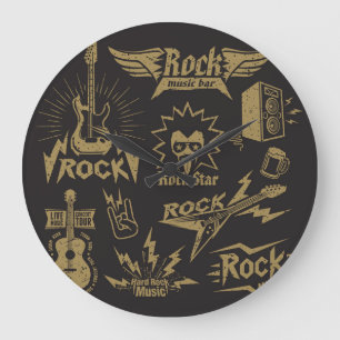 Essenz energischer Rockmusik Große Wanduhr