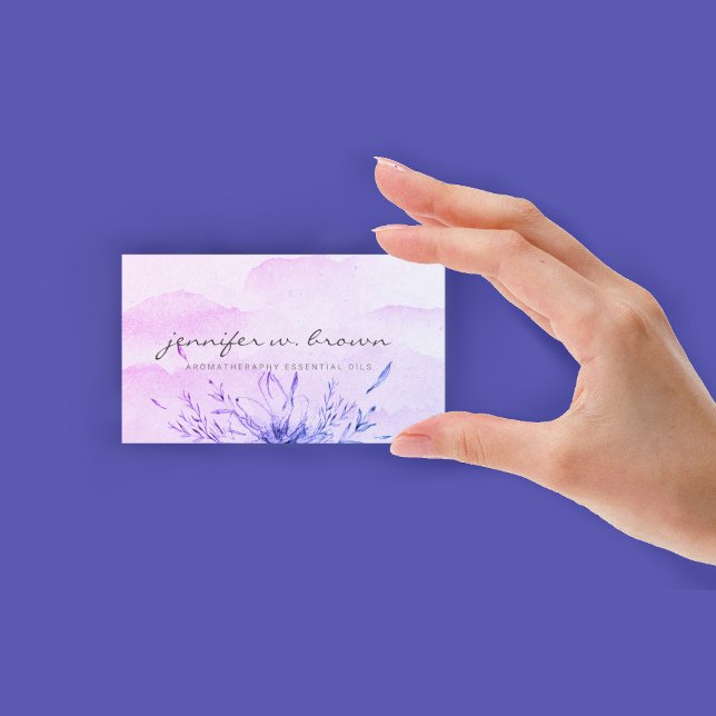 Essenzielle Öle lila Wasserfarbe Visitenkarte (Essential Oils purple watercolor Business Card)