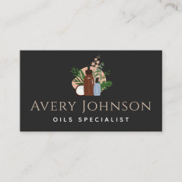 Essenzielle Öle Spezialflaschen und Pflanze Boho Visitenkarte