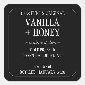 Essenzielles Öl Kosmetische Flasche Quadratischer Aufkleber