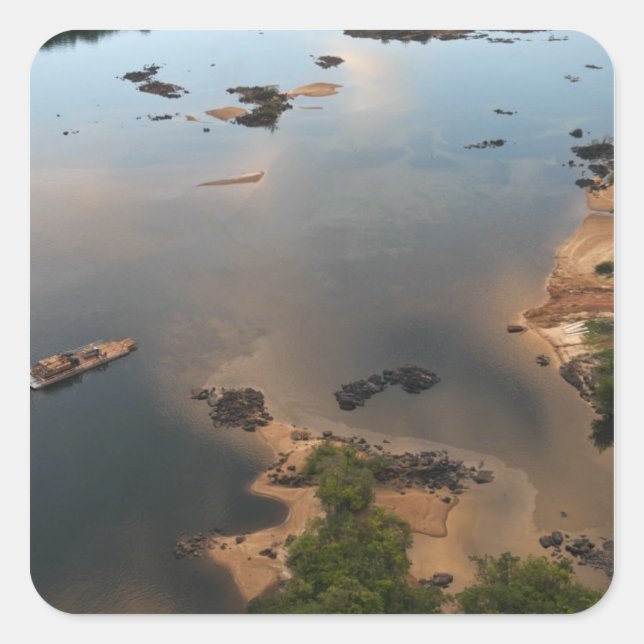 Essequibo-Fluss, längster Fluss in Guyana und 2 Quadratischer Aufkleber (Vorderseite)