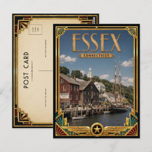 Essex Connecticut Vintage Art Deco Golden Age Postkarte