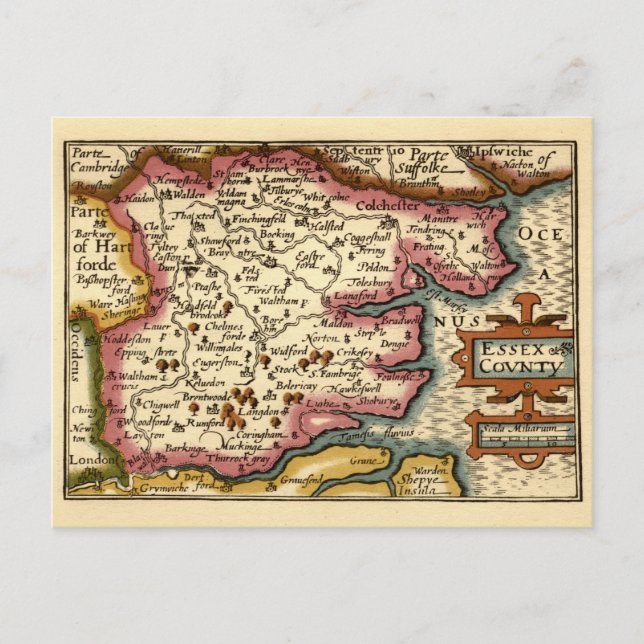 Essex Landkreis England Altes Antiquariat Atlantik Postkarte (Vorderseite)