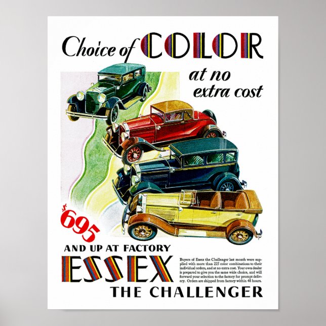 Essex The Challenger Automobile Poster (Vorne)