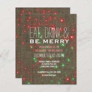 Essgetränk be frohe Weihnachtsfeier Rustikale Einladung