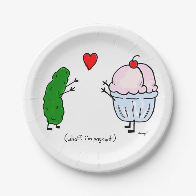 Essiggurken-Liebe-Eiscreme-Papier-Teller Pappteller (Vorderseite)