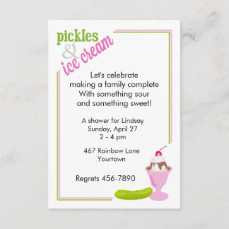 Essiggurken-u. Eiscreme-Babyparty-Einladung Einladung