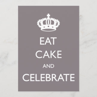 Esskuchen und Feiern Geburtstag Einladung - Silber