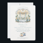 Essraum | Weihnachtstee Einladung<br><div class="desc">Laden Sie Ihre Freunde und Familie zu Weihnachten zu einem Tee mit dieser schönen Party Einladung ein. Diese Einladung hat ein Aquarellbild eines formellen Speisesaals mit blauen und grünen Weihnachtsdekorationen. Die verwendeten Farben sind Aqua, Schieferblau und Bräune. Der Boden hat eine blaue Teetasse mit einem geschichteten Kuchen, überzogen mit einem...</div>