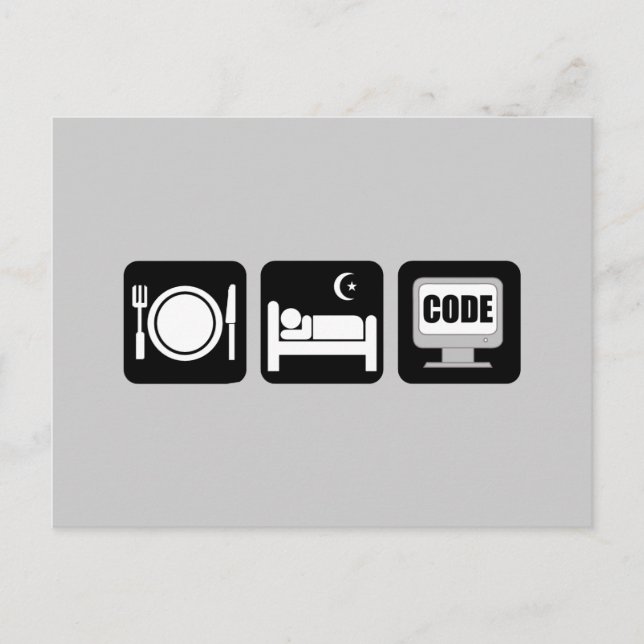 Essschlafcode Postkarte (Vorderseite)