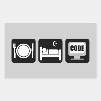 Essschlafcode Rechteckiger Aufkleber