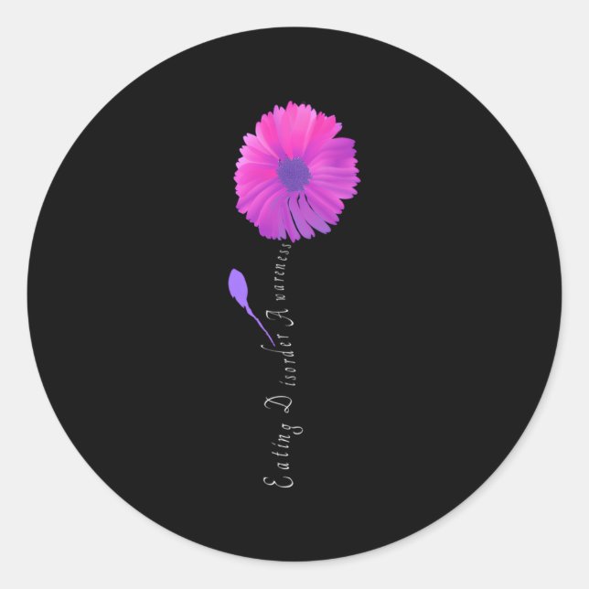 Essstörungen Anorexie Bulimie Bewusstseinsbildung Runder Aufkleber (Vorderseite)