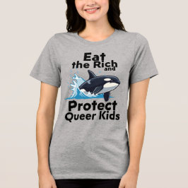 Eßt die Reichen - Beschützt queere Kinder Tri-Blend Shirt
