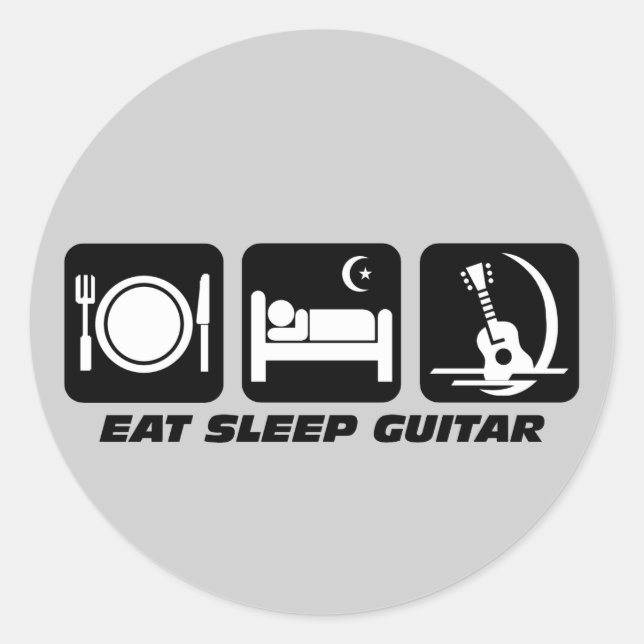 Esst Schlafgitarre Runder Aufkleber (Vorderseite)