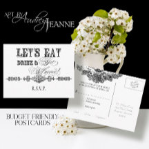 Esst, trinkt und heiratet - Save the Date Postkart