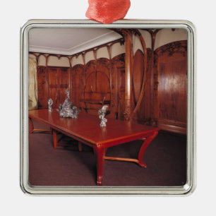 Esszimmer, das Adrien Benard gehört Silbernes Ornament