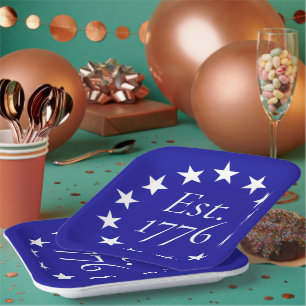Est. 1776 Betsy Ross Flag Patriotes Geschenk Pappteller