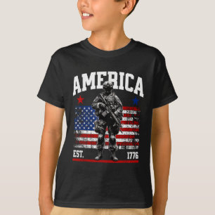 Est 1776 Patriotische US-amerikanische Vintage-Fla T-Shirt