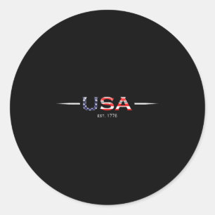 Est 1776 Patriotische US-Flagge 4. Juli Amerika Fu Runder Aufkleber