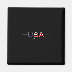 Est 1776 Patriotische USA-Flagge 4. Juli Amerika F Magnet