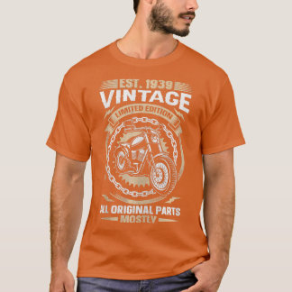 Est 1939 Vintag alle Originalteile Motorrad 84 t T-Shirt