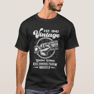 Est 1947 Vintag alle Originalteile Auto über 76. T-Shirt