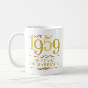 Est. 1959 60. Hochzeitstag Kaffeetasse