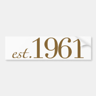 Est 1961 (Geburts-Jahr) Autoaufkleber