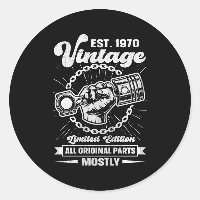 Est 1970 All Original P Car 53. Runder Aufkleber (Vorderseite)