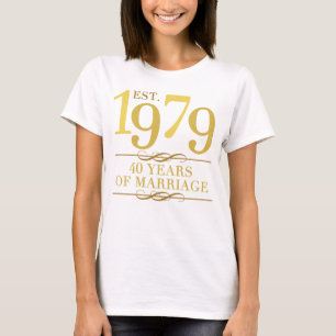 Est. 1979 40. Hochzeitstag T-Shirt