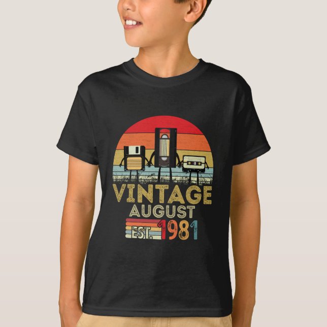 EST 1981 August Vintag 40. Geburtstag T-Shirt (Vorderseite)