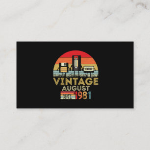 EST 1981 August Vintag 40. Geburtstag Visitenkarte