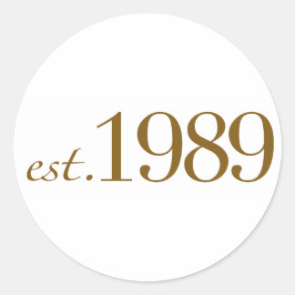 Est 1989 runder aufkleber