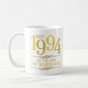 Est. 1994 25. Hochzeitstag Kaffeetasse