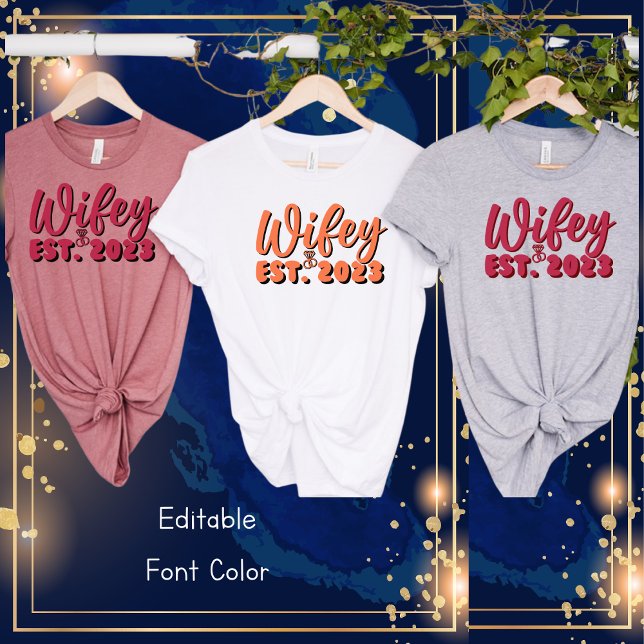 Est. 2023 Einfache moderne Bachelorette T-Shirt (Von Creator hochgeladen)