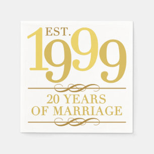 Est. 20. Hochzeitstag 1999 Serviette