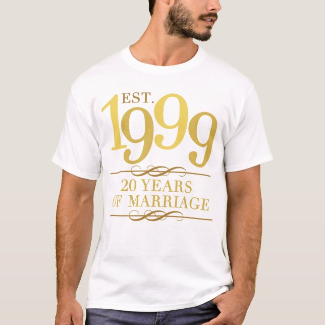 Est. 20. Hochzeitstag 1999 T-Shirt (Vorderseite)