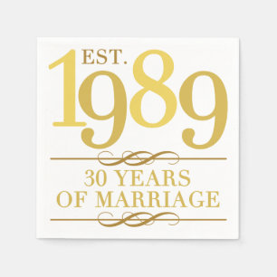 Est. 30. Hochzeitstag 1989 Serviette