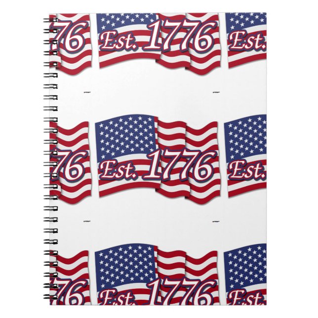 Est. Flag 1776 USA Notizblock (Vorderseite)