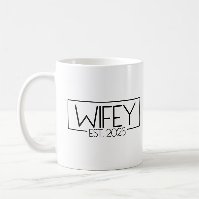 Est. Matching Couple Verheiratet 2025 Wifey Kaffeetasse (Links)