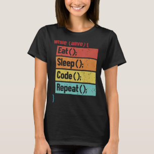 EST Sleep Code Wiederholen Software-Entwickler IT T-Shirt