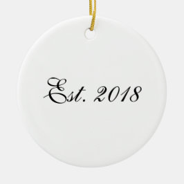 Est. Year Personalized Couple Design Keramik Ornament