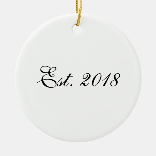 Est. Year Personalized Couple Design Keramik Ornament (Vorne)