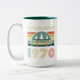 Established 1970 Retro-Tasse Zweifarbige Tasse