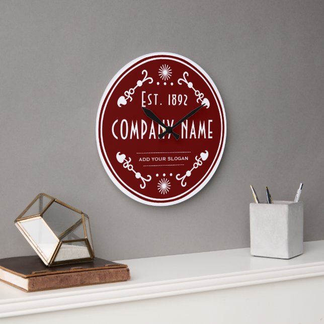 Established Business Name, Decorative Große Wanduhr (Büro)