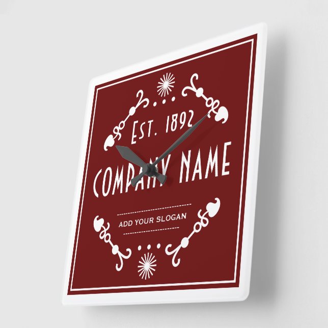 Established Business Name, Decorative Quadratische Wanduhr (Winkel)