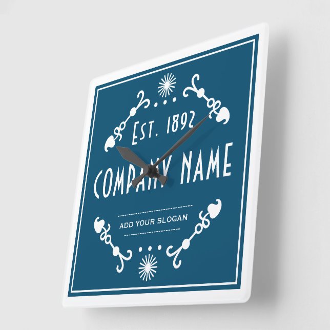 Established Business Name, Decorative Quadratische Wanduhr (Winkel)