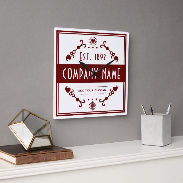 Established Business Name, Decorative Quadratische Wanduhr (Büro)